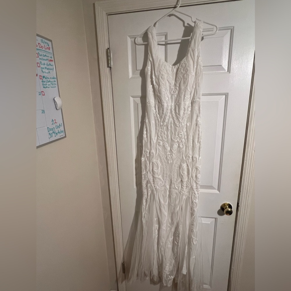 White Long Sequin Dresss